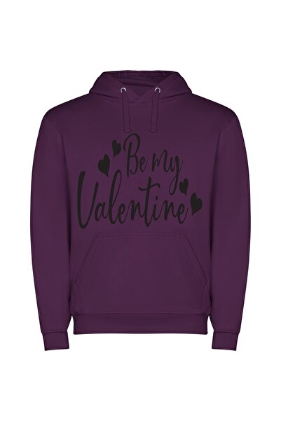 iLovePrints Monochrome Love Collection Φούτερ με κουκούλα σε χρώμα Μωβ