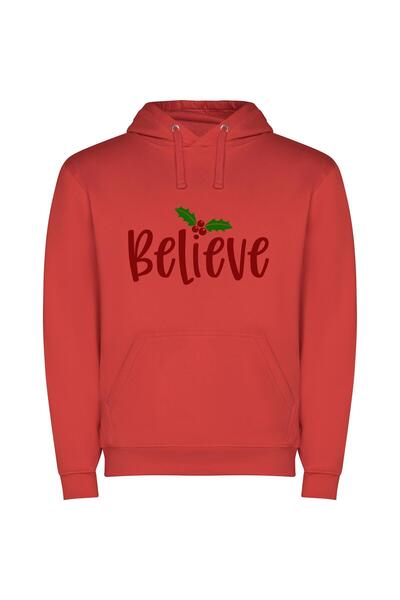 iLovePrints Holly Believe: Merry Delight Φούτερ με κουκούλα σε χρώμα Κόκκινο
