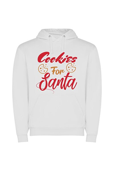 iLovePrints Sweets for Santa's Kids Φούτερ με κουκούλα σε χρώμα Λευκό