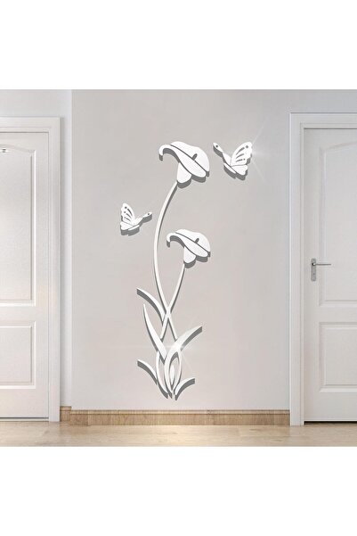 SYOSI 3D Mirror Flower Wall Sticker Acrylic DIY Mirror Decor Self Adhesive Fl...