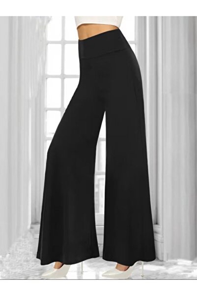 UFC 1985 TOP BRAND Women's high waist wide leg long janjan crepe pants