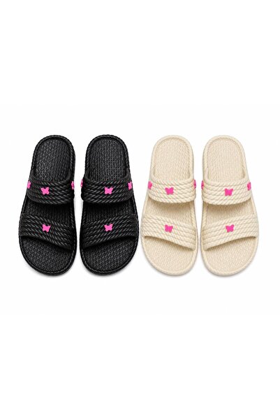 golden takış Two Pairs of Slippers