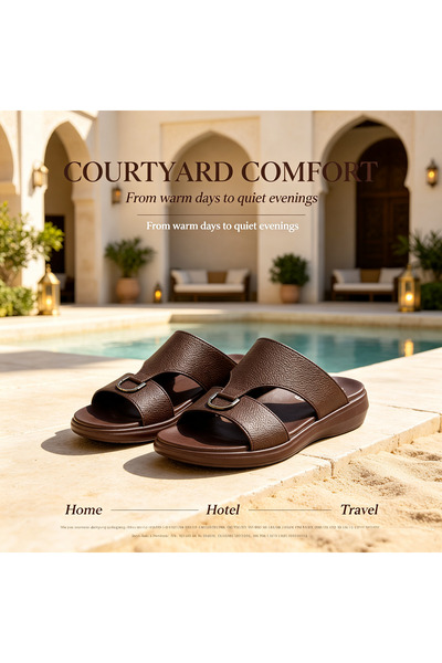 Amity Footwear KSA Men's Leather Slippers - Comfortable Design for Long-Term ...
