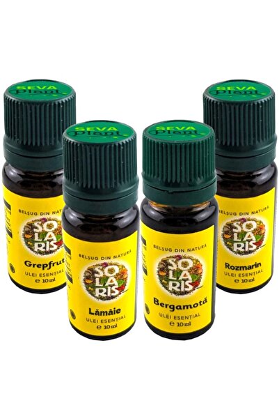 Solaris Plant Set 4 uleiuri esentiale "Eficienta Birou", Lamaie, Grapefruit, ...
