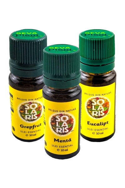 Seva Plant Pachet 3 uleiuri esentiale pure "Racoritoare Vara", menta, eucalip...