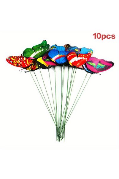 Choice 10Pcs 10/20/50pcs Butterfly Decoration Stakes 3D Artificial Butterfly ...