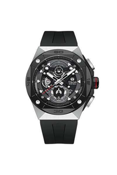 Tsar Bomba Men's Rubber Analog Watch TB8801Q-01 - 46*52 mm