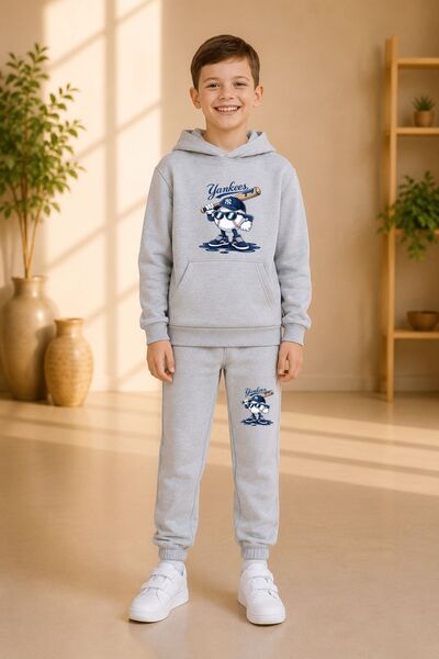 armicem Armikids Unisex Multi-Colored Printed Hooded Tracksuit Set