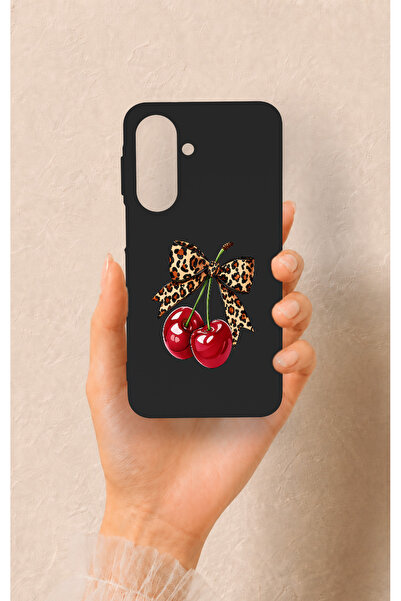 Vip Case Samsung A27 Uyumlu Kiraz Fiyonk Desenli Silikon Kılıf