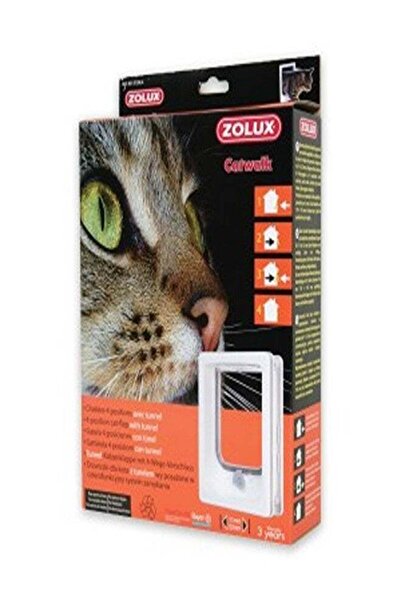 Zolux Cat-flap for Wooden Door with tunnel - White
