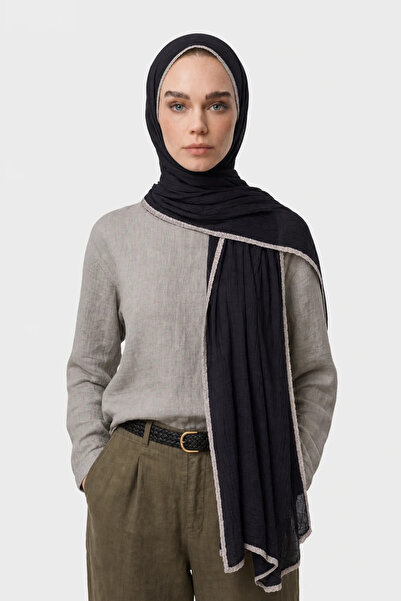 Kömür Siyah Müslin Şal