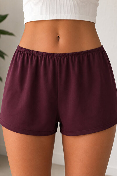 SEVENLINE Women's Elastic Waist Basic Comfortable Cut Mini Home Shorts Daily ...