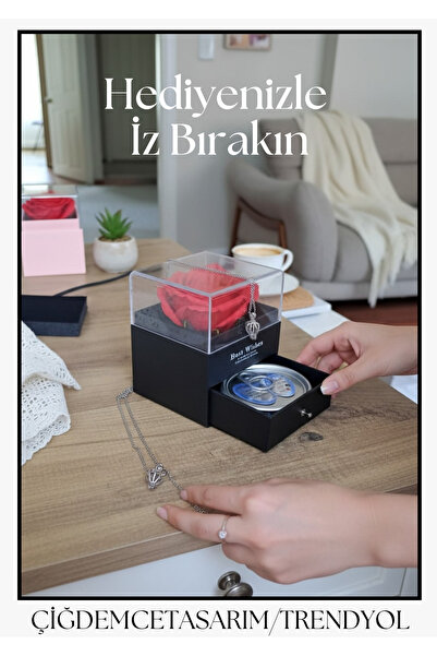 çiğdemcetasarım Gizli Çekmeceli ve Güllü İstiridye İçinde Gerçek İnci Kolye İ...