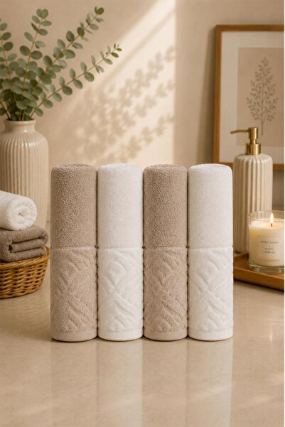 Çeyiz Diyarı Lina Hammam Set 4 Pieces Beige - Cream