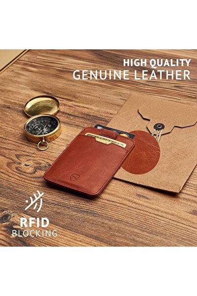 Vaultskin CHELSEA Slim Leather Card Wallet for Men, RFID (Matt Green) | Slim ...