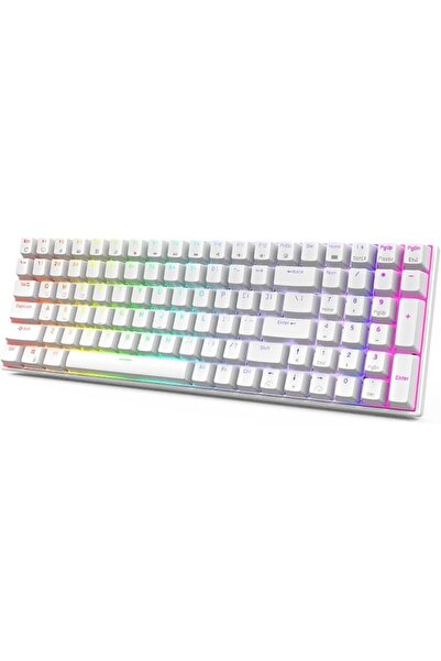 RK ROYAL KLUDGE RK100 2.4G Wireless/Bluetooth/Wired RGB Mechanical Keyboard, ...