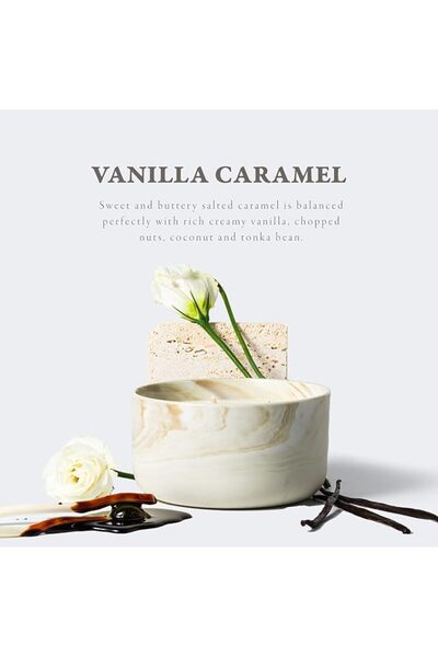Hidden Label Large Candle,3 Wicks 14.8oz Vanilla Caramel Ceramic Jar Candle,S...