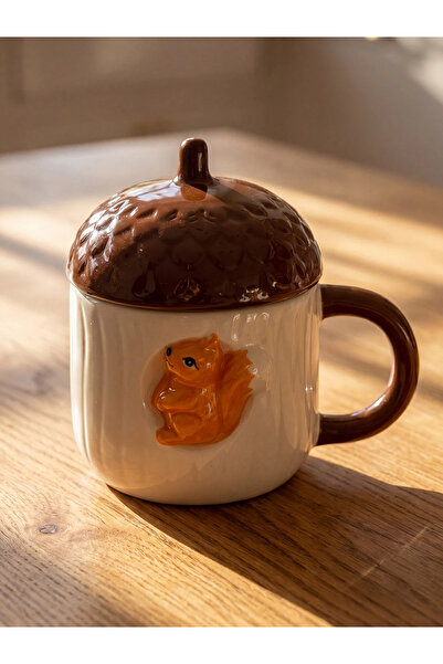 LC Waikiki Lcw Home Mixed Ceramic Mug with Acorn Figure 450 ml