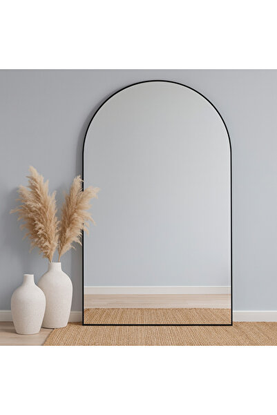 Generic Arched Full-Length Floor Mirror Large Black Frame Dressing Mirror for...