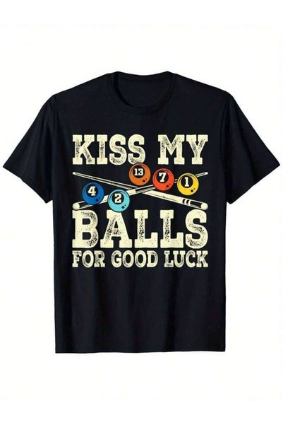 25W Kiss My Balls Good Luck Billiard Love Suitable For Mens & Womens Outdoor ...
