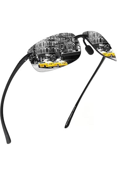 JIM HALO Sport Sunglasses for Men Women TR90 Rimless Frame for Running Fishin...