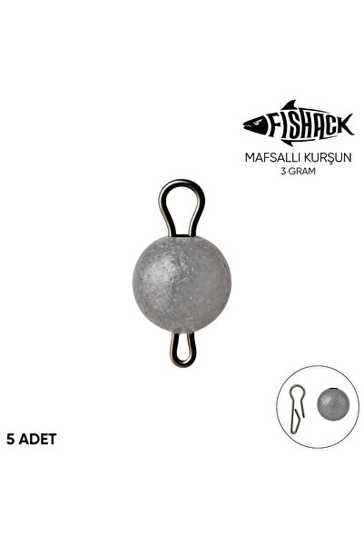 Fishack Mafsallı Kurşun - Hareketli İğne Kurşunu - Metal - 5'li Paket - 3 Gram