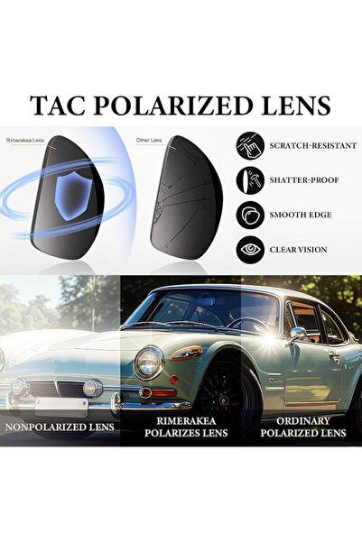 Rimerakea Square Polarized Sunglasses UV Protection for Men Women