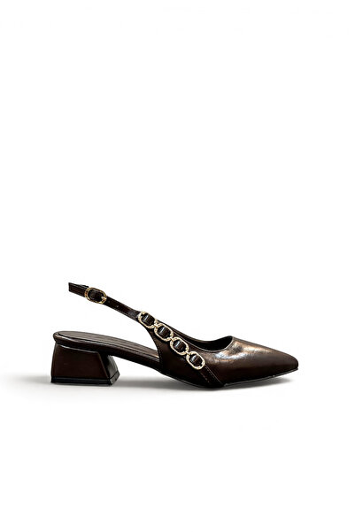 HANZE Women's Short Heeled Shoes Brown Daily Wear Pointed Heeled New Season O...