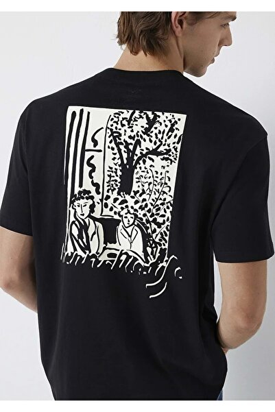 Mavi M0613575 Henri Matisse majica sa printom, muška majica, CRNA