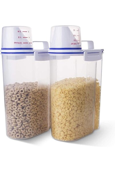 Home Zone Set of 2-2 Kg Rice Container with Measuring Cup & Pour Spout, Kitch...