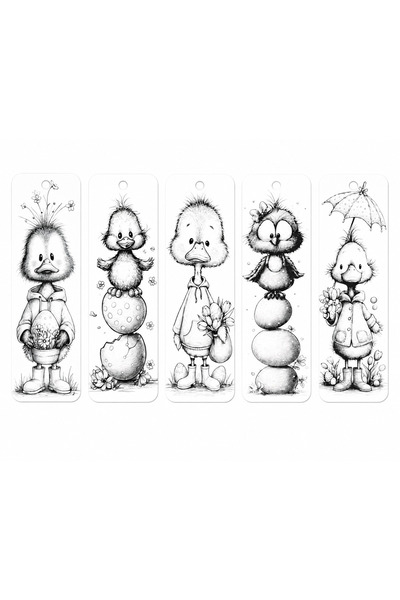 OEM Semne de Carte 3D cu Puiuți Adorabili – Set 5 Bucăți, Plastic