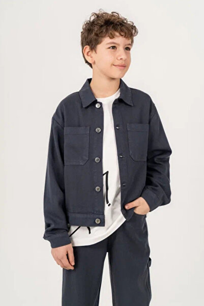 GİYİCEM TEKSTİL Boy's Washable Soft Jacket with Buttoned Pockets 1102