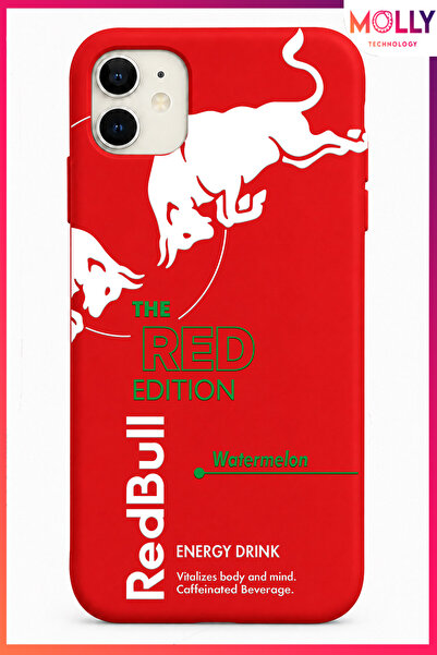 Molly iPhone 11 İçin Kırmızı The Red Edition Desenli İçi Kadife Silikon Kılıf