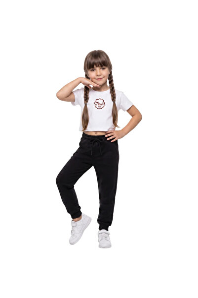CUBBUX Girls' Plain Woven School and Sports Sweatpants Trousers