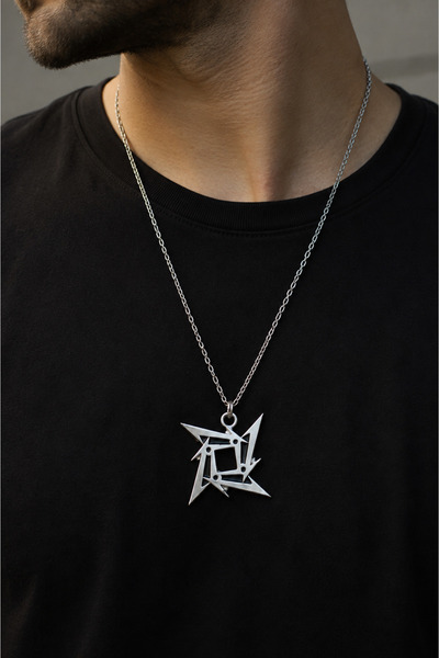 HER ŞEY NOTA www.herseynota.com Metallica Ninja Star Design Black Silver Colo...