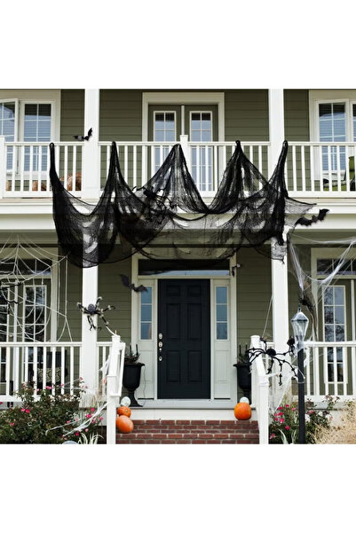 TAPIT Halloween Black Creepy Cloth 180 x 30 in Giant Home Deco Spooky Scary G...
