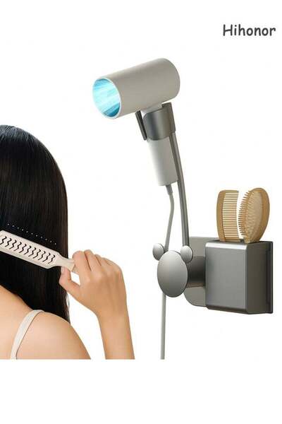Arabest Hair Dryer Holder Wall Mount,Hands-Free,360 Rotating Adjustable Arm,B...
