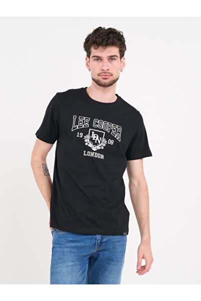 Lee Cooper - Tricou barbat de culoare uniforma cu imprimeu grafic