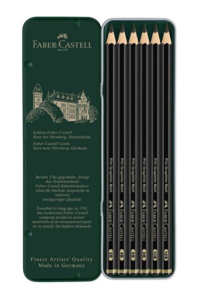 Faber Castell Faber-Castell Pitt Matt Dereceli Kurşun Kalem 6 Lı Set