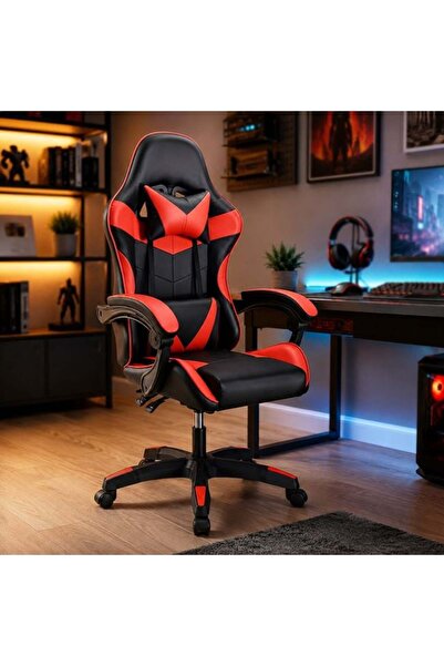SHOPIENS Scaun de gaming și birou negru și roșu