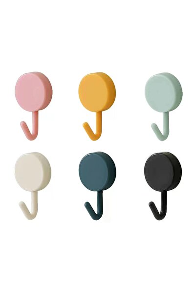 STARSTAR 6 Pack Cute Practical Adhesive Hooks for Wall Decoration Key Hat Tow...