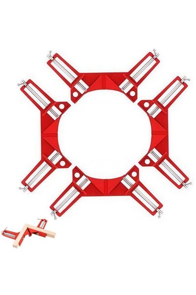 STARSTAR 4-Piece Set - 17×11×9 cm 90-Degree Right-Angle Carpenter Clamps for ...