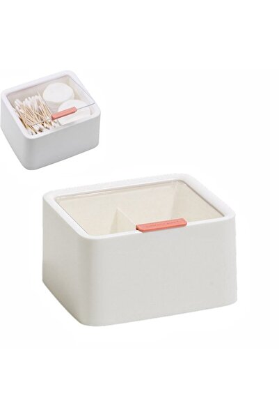STARSTAR Cotton swab storage box with two compartments, dustproof, cotton pad...