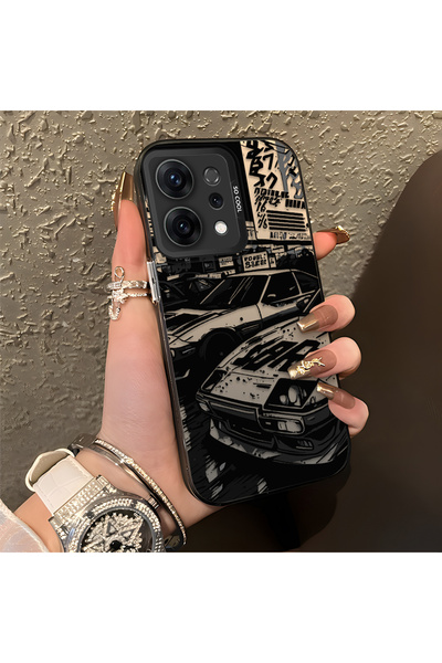 CHICASELUX Oppo Reno 14 Compatible Manga Drawing Classic Car Flat Print Quali...