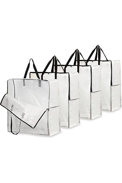 Morvena Picks Genți de depozitare transparente extra mari cu fermoar pentru m...