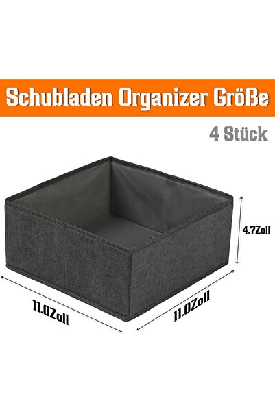 Morvena Picks Un set de 4 cutii de depozitare cu sertare gri - sistem de depo...