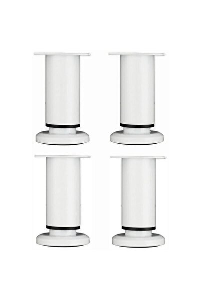 STARSTAR 4-piece set of adjustable furniture legs, 12cm white round metal tab...