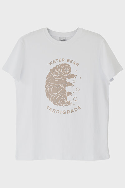 lofux تي شيرت أبيض مطبوع عليه Water Bear Tardigrade