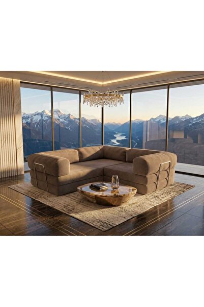 NESTİME Nestime® 200x200 cm 50 DNS modüler sünger köşe koltuk; tamamen sünger...