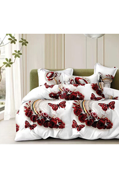 Pucioasa Lenjerie Matrimoniala Premium, 4 Piese, Bumbac Satinat, 240 × 250 cm...